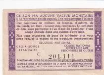 Frankreich 1 Franc Solidarity Bond - 1941-1942 - Serial C