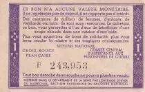 Frankreich 1 Franc Solidarity Bond - 1941-1942 - Serial F