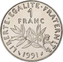 Frankreich 1 franc Sower - 1991 - Proof
