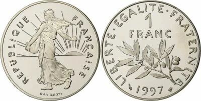 Frankreich 1 Franc Sower - 1993 - Proof