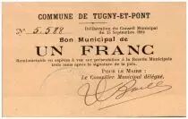 Frankreich 1 Franc Tugny-Et-Pont City - 1914