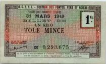 Frankreich 1 KG T&ocirc;le Mince , Bon de Mati&egrave;re O.C.R.P.I - Section des fontes, fers et aciers