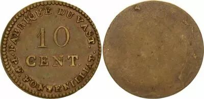 Frankreich 10 Cent, Fabrique du Vast - P. F. Fontenilliat - 1795