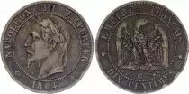 Frankreich 10 Centimes Napoleon III Laureate head - 1864 BB Strasbourg  - VF - KM.798.2