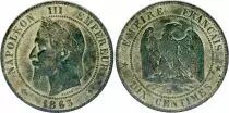 Frankreich 10 Centimes Napoleon III Laureate head - 1865 BB Strasbourg  Fine - KM.798.2