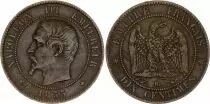 Frankreich 10 Centimes Napoleon III Nude head - 1855 BB Strasbourg