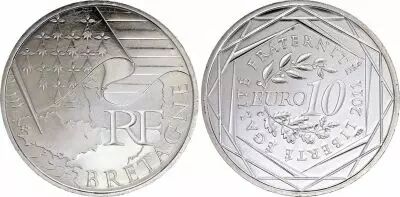 Frankreich 10 Euros - Bretagne - 2010 - Argent
