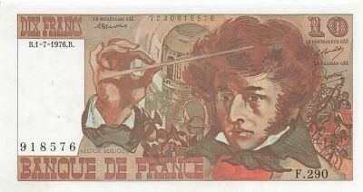 Frankreich 10 Francs - Berlioz - 01-07-1976 - Serial F.290