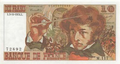 Frankreich 10 Francs - Berlioz - 03-10-1974 - Serial M.117