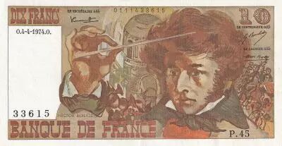 Frankreich 10 Francs - Berlioz - 04-04-1974 - Serial P.45 - P.150