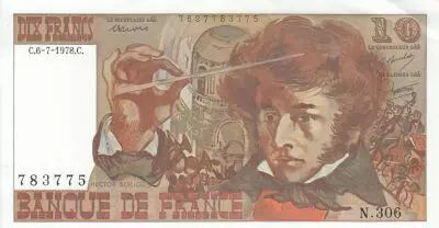 Frankreich 10 Francs - Berlioz - 06-07-1978 - Serial N.306