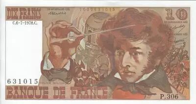 Frankreich 10 Francs - Berlioz - 06-07-1978 - Serial P.306