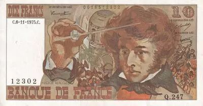 Frankreich 10 Francs - Berlioz - 06-11-1975 - Serial Q.247 - XF - P.150