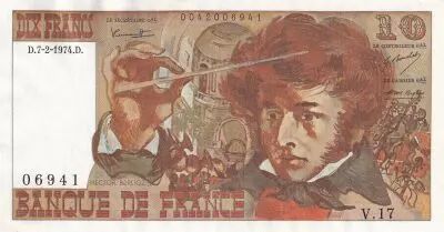 Frankreich 10 Francs - Berlioz - 07-02-1974 - Serial V.17 - P.150