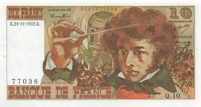 Frankreich 10 Francs - Berlioz - 23-11-1972 - Serial Q.10
