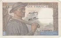 Frankreich 10 Francs - Miner - 11-06-1942 - Serial Z.6