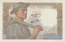 Frankreich 10 Francs - Miner - 25-03-1943 - Serial Q.51