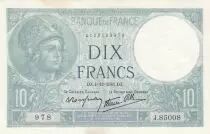 Frankreich 10 Francs - Minerva -  04-12-1941 - Serial J.85008