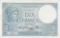 Frankreich 10 Francs - Minerva - 02-01-1941 - Serial Y.82932