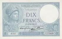 Frankreich 10 Francs - Minerva - 17-10-1940 - Serial  T.77659