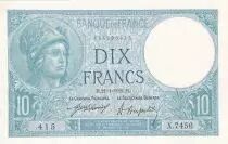 Frankreich 10 Francs - Minerva - 21-01-1921- Serial X.7456