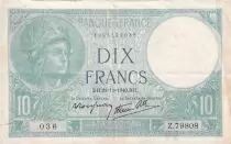 Frankreich 10 Francs - Minerva - 21-11-1940 - Serial Z.79808 - P.73