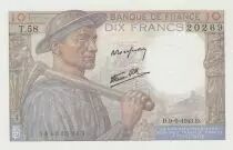 Frankreich 10 Francs - Minor - 09-09-1943 - Serial T.58
