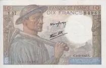 Frankreich 10 Francs - Minor - 09-09-1943 - Serial Y.57 - P.99