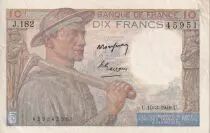 Frankreich 10 Francs - Minor - 10-03-1949 - Serial J.182 - P.99
