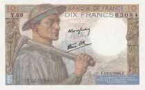 Frankreich 10 Francs - Minor - 13-01-1944 - Serial Y.69 - P.99