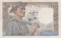 Frankreich 10 Francs - Minor - 19-04-1945 - Serial T.98 - P.99