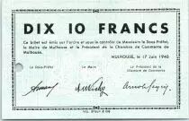 Frankreich 10 Francs , Mulhouse Chambre de Commerce, S&eacute;rie C, 1 Perforation - Annulation ?