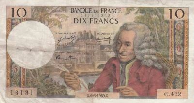 Frankreich 10 Francs - Voltaire - 06-03-1969 - Series C.472