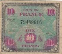 Frankreich 10 Francs Allied Military Currency - Flag - 1944