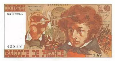 Frankreich 10 Francs Berlioz - 03-10-1974 Serial Z.89 - AU