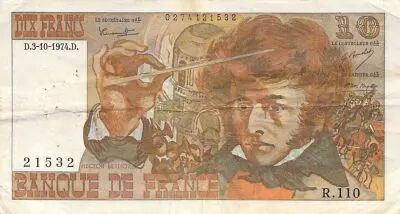 Frankreich 10 Francs Berlioz - Various Years 1972-1978 - F to F+