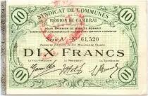 Frankreich 10 Francs Cambrai City - 1916