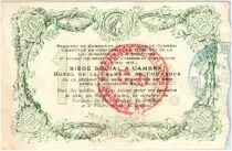 Frankreich 10 Francs Cambrai City - 1916