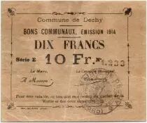Frankreich 10 Francs Dechy City - 1914