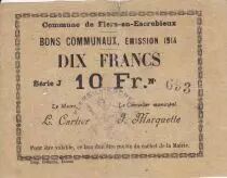 Frankreich 10 Francs Flers-En-Escrebieux City - 1914