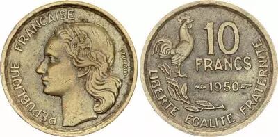 Frankreich 10 Francs Guiraud - 1950