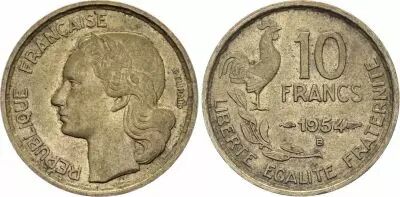 Frankreich 10 Francs Guiraud - 1954 B Beaumont - Le Roger