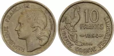 Frankreich 10 Francs Guiraud - 1954