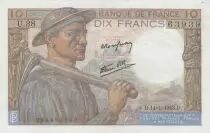 Frankreich 10 Francs Miner - 14-01-1943 Serial U.38