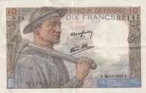 Frankreich 10 Francs Miner - 26-11-1942 Serial O.28