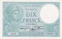 Frankreich 10 Francs Minerva - 05-12-1940 - Serial P.80895