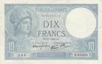 Frankreich 10 Francs Minerva - 09-01-1941 - Serial B.83384