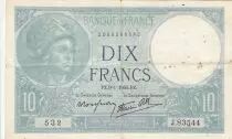 Frankreich 10 Francs Minerva - 09-01-1941 - Serial J.83544