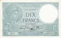 Frankreich 10 Francs Minerva - 09-01-1941 - Serial L.83708 - WPM. 84