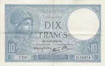Frankreich 10 Francs Minerva - 14-09-1939 - Serial W.72065